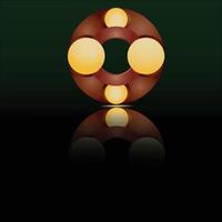 ícone do logotipo 3d com vetor livre de efeito de luz