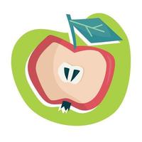 frutas e bagas de verão. imagem apple.vector. vetor