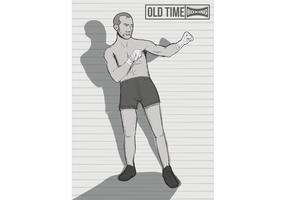 Old Time Boxer Vector em cinza