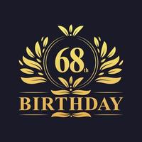 logotipo de aniversário de 68 anos de luxo, celebração de 68 anos. vetor