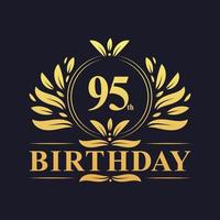 logotipo de aniversário de 95 anos de luxo, celebração de 95 anos. vetor