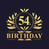 logotipo de aniversário de 54 anos de luxo, celebração de 54 anos. vetor