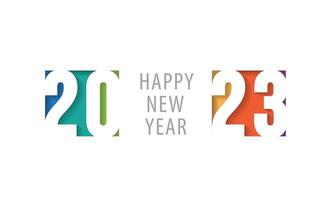 2023 design de plano de fundo feliz ano novo. cartão de felicitações, banner, pôster. ilustração vetorial. vetor