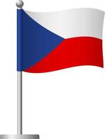 bandeira da república checa no ícone do poste vetor