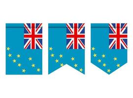 bandeira de tuvalu ou galhardete isolado no fundo branco. ícone de bandeira de galhardete. vetor