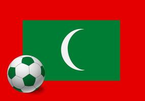 bandeira das maldivas e bola de futebol vetor