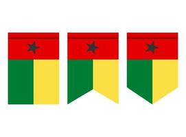 bandeira da Guiné-bissau ou galhardete isolado no fundo branco. ícone de bandeira de galhardete. vetor