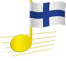 bandeira da Finlândia e nota musical vetor