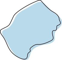 mapa de contorno simples estilizado do ícone do Lesoto. mapa de esboço azul da ilustração vetorial do lesoto vetor