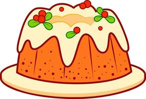 clipart de desenhos animados de natal. ilustração vetorial de clipart de bolo de natal vetor