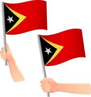 bandeira de timor leste na mão ícone vetor