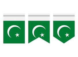 bandeira do Paquistão ou galhardete isolado no fundo branco. ícone de bandeira de galhardete. vetor