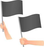 bandeira negra na mão ícone vetor
