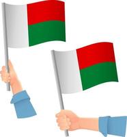 bandeira de madagascar em ícone de mão vetor