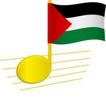 bandeira da Palestina e nota musical vetor