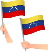 bandeira da venezuela em ícone de mão vetor
