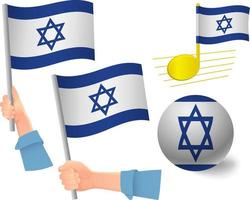 conjunto de ícones da bandeira de israel vetor