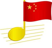 bandeira da china e nota musical vetor