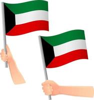 bandeira do kuwait em ícone de mão vetor