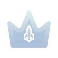 elemento de ícone de modelo de design gradiente de logotipo de coroa de foguete vetor