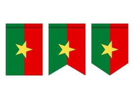 bandeira de burkina faso ou galhardete isolado no fundo branco. ícone de bandeira de galhardete. vetor