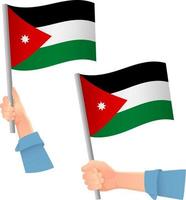 bandeira da jordânia em ícone de mão vetor