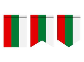 bandeira da Bulgária ou galhardete isolado no fundo branco. ícone de bandeira de galhardete. vetor