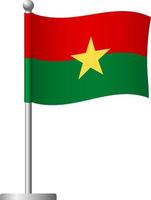 bandeira de burkina faso no ícone do poste vetor