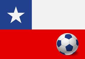 bandeira do chile e bola de futebol vetor