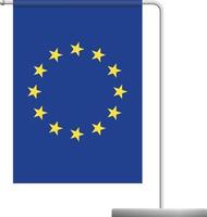 bandeira da europa ue no ícone do poste vetor