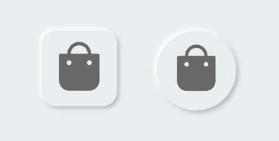 saco de compras ícone sólido no estilo de design neomórfico. sinal de saco de loja para interface de aplicativos da web ou comércio. vetor