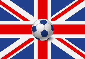 bandeira do reino unido e bola de futebol vetor