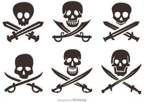 Conjunto de crânios de vetores piratas