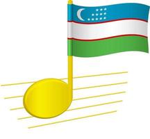 bandeira do uzbequistão e nota musical vetor
