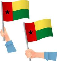 bandeira de guiné-bissau em ícone de mão vetor