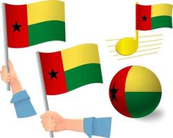 conjunto de ícones de bandeira da guiné-bissau vetor