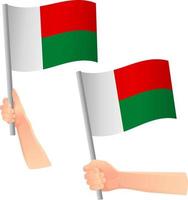 bandeira de madagascar em ícone de mão vetor