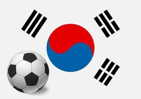 bandeira da coreia do sul e bola de futebol vetor