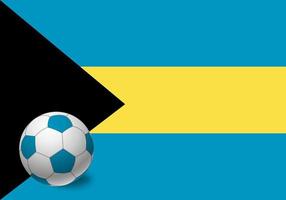 bandeira das bahamas e bola de futebol vetor