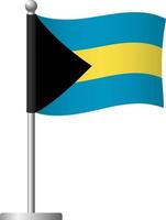 bandeira das bahamas no ícone do poste vetor