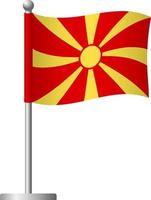 bandeira da macedônia no ícone do poste vetor