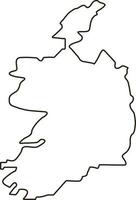mapa da Irlanda. ilustração vetorial de mapa de contorno vetor