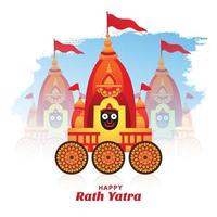 feliz celebração do feriado de rath yatra para fundo de lord jagannath vetor