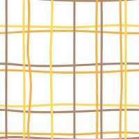 padrão sem emenda de grade de linhas cruzadas amarelas. papel de parede sem fim xadrez desenhado à mão. fundo quadriculado. vetor