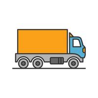 ícone de cor do caminhão de entrega. transporte de mercadorias. ilustração vetorial isolada vetor