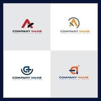 alfabeto de ícone abstrato um conjunto de design de logotipo de letra ícone de identidade da empresa vetor