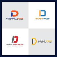 conjunto de design de logotipo de letra d alfabeto ícone abstrato, ícone de identidade da empresa, modelo de marca comercial vetor