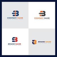 conjunto de design de logotipo de letra b alfabeto ícone abstrato, ícone de identidade da empresa, marca de negócios vetor