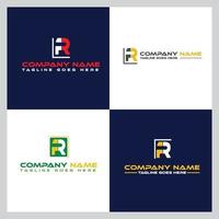 conjunto de design de logotipo de letra r alfabeto ícone abstrato, ícone de identidade da empresa, modelo de marca comercial vetor