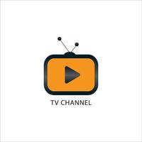 modelo de design de logotipo de canal de tv arredondado vetor
